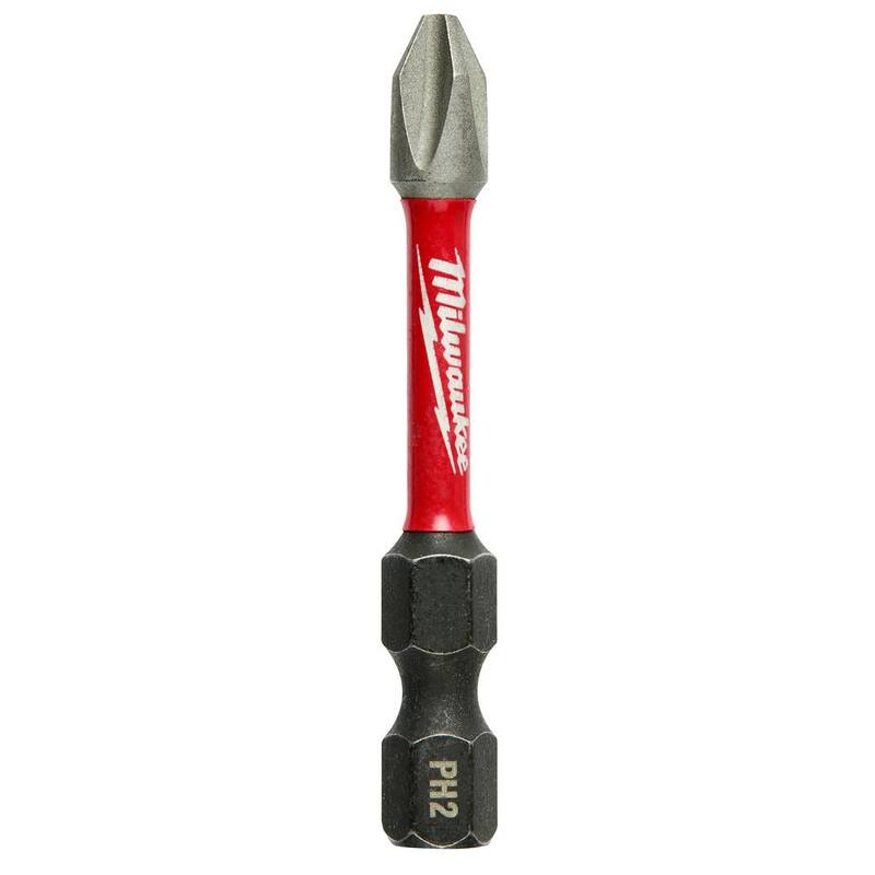 Milwaukee SHOCKWAVE Impact Duty 2 in. Broca de destornillador de aleación de acero Phillips #2 (paquete de 15 piezas) - 48-32-5004.