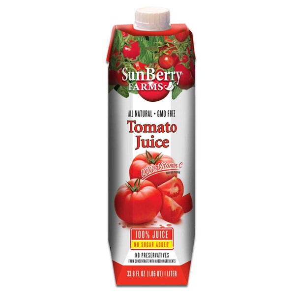 Sunberry Farms Tomato Juice 100% 33.8 fl. oz., PK12 - 004020-1