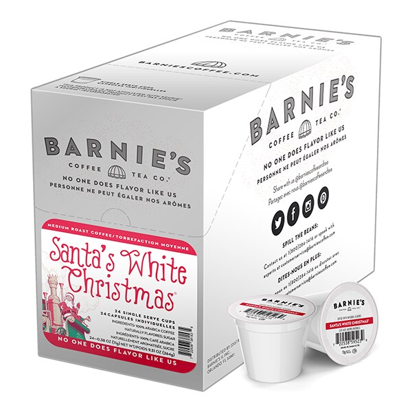 Barnies Coffee Santa's White Christmas, Single Serve Cup, PK96 PK - SNBA328153