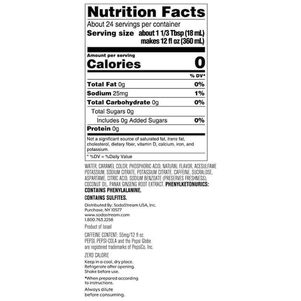 Sodastream SodaStream Zero Sugar Pepsi Soda Mix 440 ml 1 pk - 1924202010