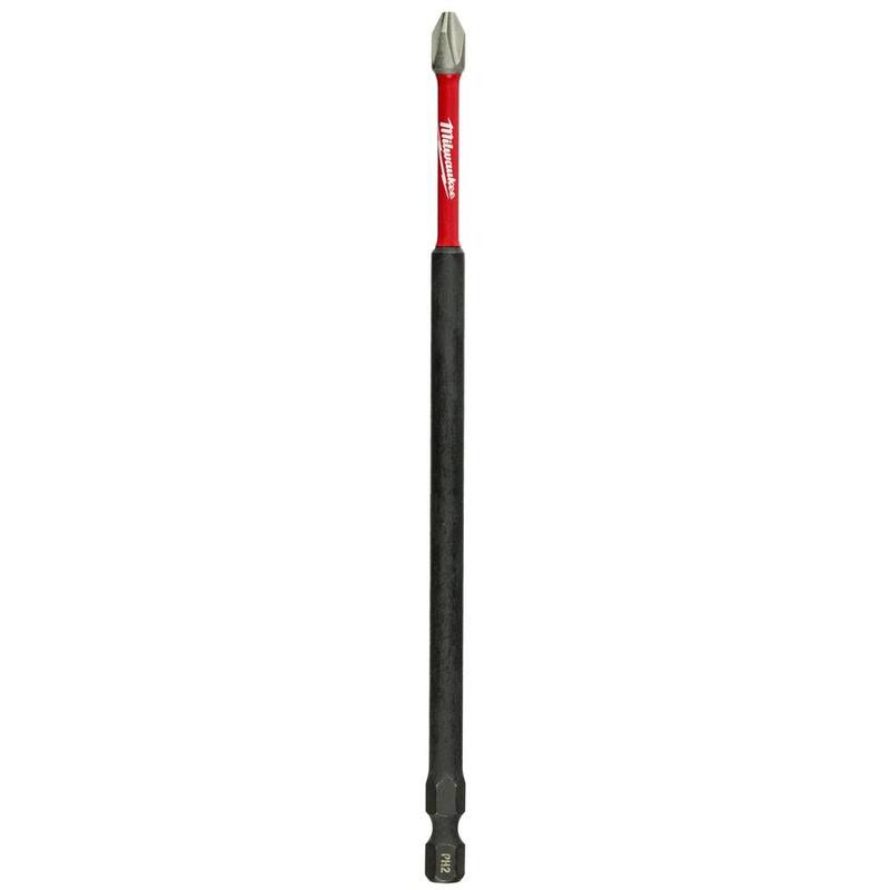 Broca destornillador de aleación de acero Phillips #2 Milwaukee SHOCKWAVE Impact Duty de 6 pulgadas (1 pieza) - 48-32-4802