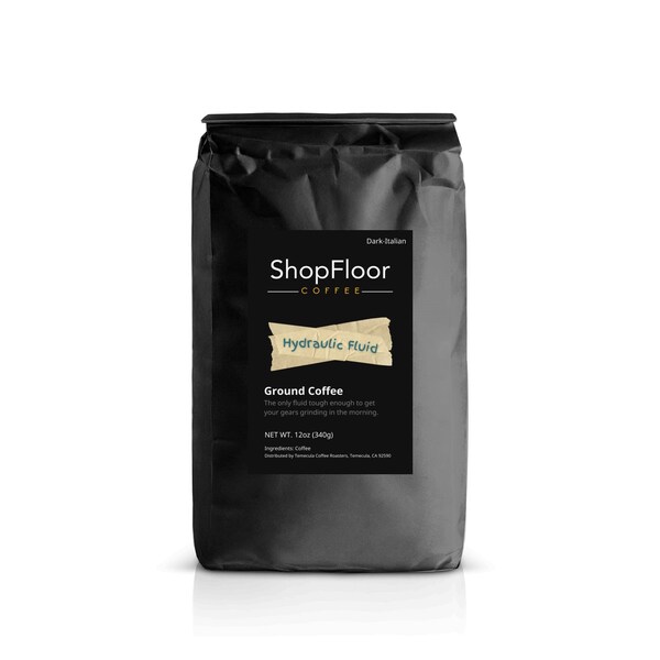 Shopfloor Coffee Hydraulic Fluid, dark roast, ground coffee - SFC-HYDFLD-ST-12OZ