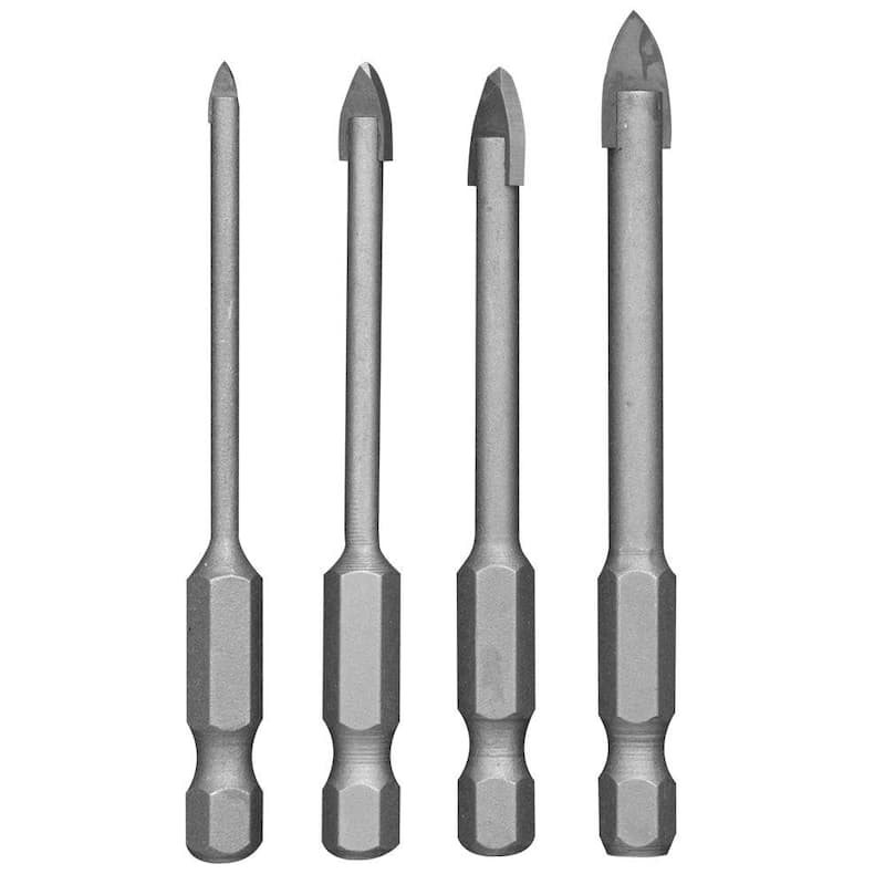 Set de brocas RYOBI SpeedLoad+ con punta de carburo y mango hexagonal para vidrio/azulejo (4 piezas) - AR1650G