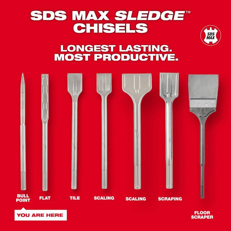 Milwaukee 16 pulgadas SLEDGE SDS-MAX puntero para cincel de pala - 48-62-4250