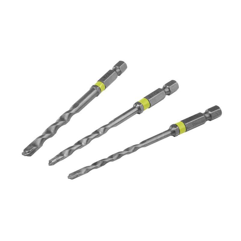 Set de brocas para mampostería de acero de alta velocidad calificado para impacto de RYOBI (3 piezas) - AR2043