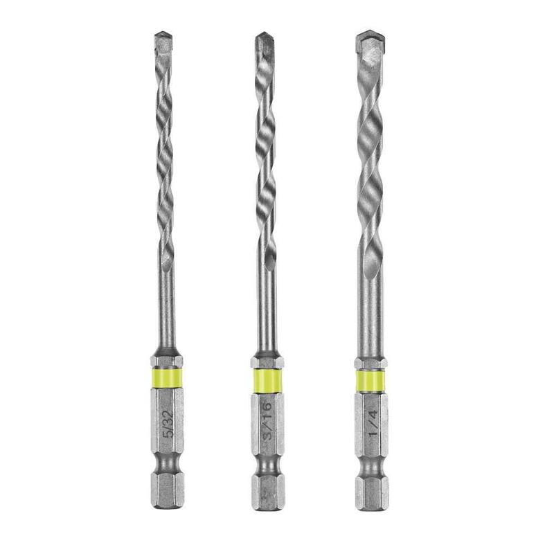 Set de brocas para mampostería de acero de alta velocidad calificado para impacto de RYOBI (3 piezas) - AR2043