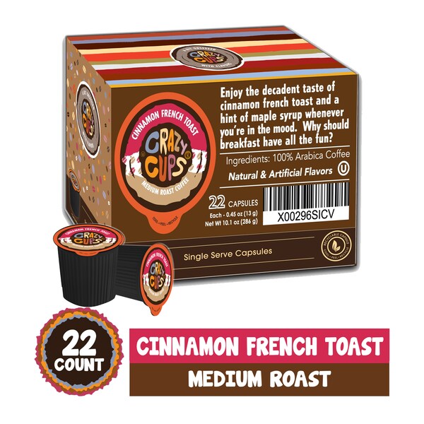 Crazy Cups Crazy Cups Flavored Coffee Cinnamon French Toast, 22 Ct - WM-CC-CINNAMONTOAST-22