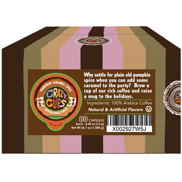 Crazy Cups Crazy Cups Flavored Coffee Decaf Pumpkin Caramel Spice-80 Ct - WM-CC-D-PUMPKINCARAMEL-80
