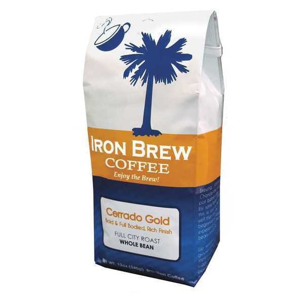 Iron Brew Coffee, Cerrado Gold, Bag, Caffeinated, Whole Bean, 12 oz - B-12CGWB