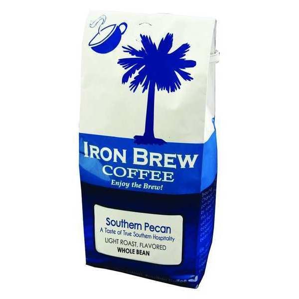 Iron Brew Coffee, Southern Pecans, Bag, Caffeinated, Whole Bean, 12 oz - B-12SPWB
