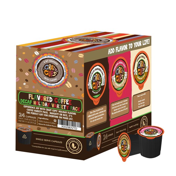 Crazy Cups Crazy Cups Flavored DECAF Variety Pack Selection- 24 CT - WM-CC-D-NEWVARIETY-24