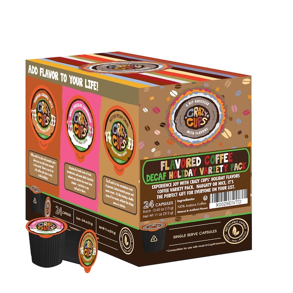Crazy Cups Crazy Cups Flavored DECAF Variety Pack Selection- 24 CT - WM-CC-D-NEWVARIETY-24