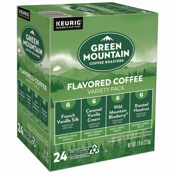 Green Mountain Coffee Flavored Variety Coffee K-Cups, Assorted Flavors, 0.38 oz K-Cup, 24PK - 5000374160