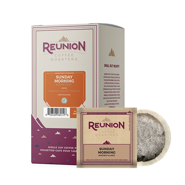 Reunion Coffee Roasters Sunday Morning, Soft Coffee Pods, PK96 PK - RI8015