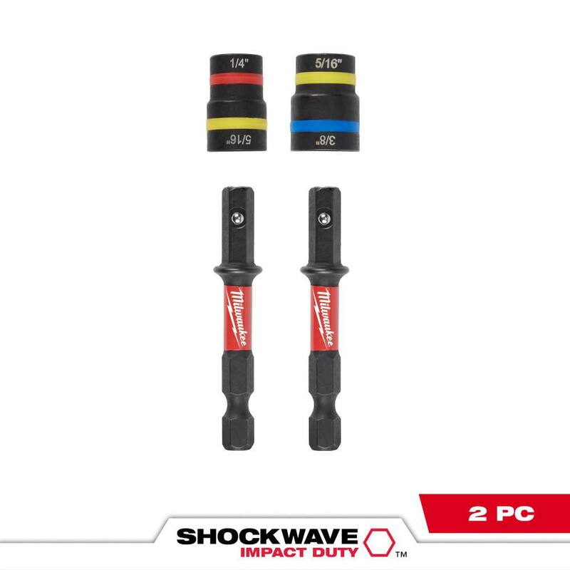 Set de puntas magnéticas de acero de aleación Milwaukee SHOCKWAVE Impact-Duty Quik-Clear 2 en 1 (2 piezas) - 49-66-4565