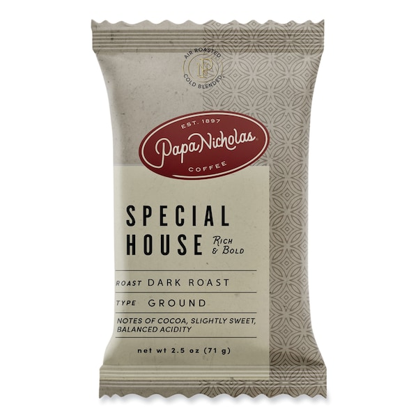 Papanicholas Coffee Coffee, Special House Blend, PK18, Special House Blend, Fraction Pack, Regular, Coffee, 2.5 oz - 25185