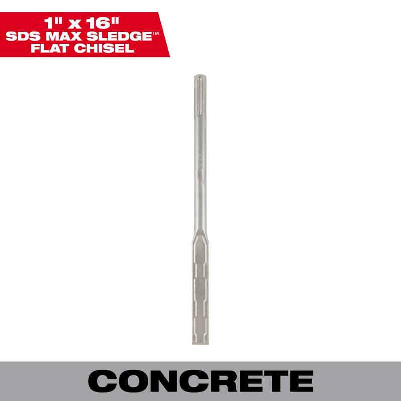 Cincel plano Milwaukee de 1 pulgada x 16 pulgadas SDS-MAX SLEDGE - 48-62-4252