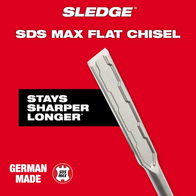 Cincel plano Milwaukee de 1 pulgada x 16 pulgadas SDS-MAX SLEDGE - 48-62-4252