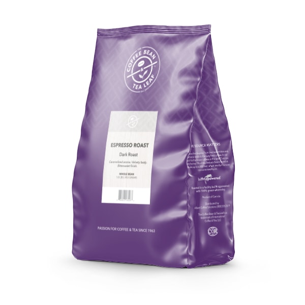 Coffee Bean & Tea Leaf Whole Bean Coffee, Espresso Roast, 1 Lb Bags, PK12 PK - 081110