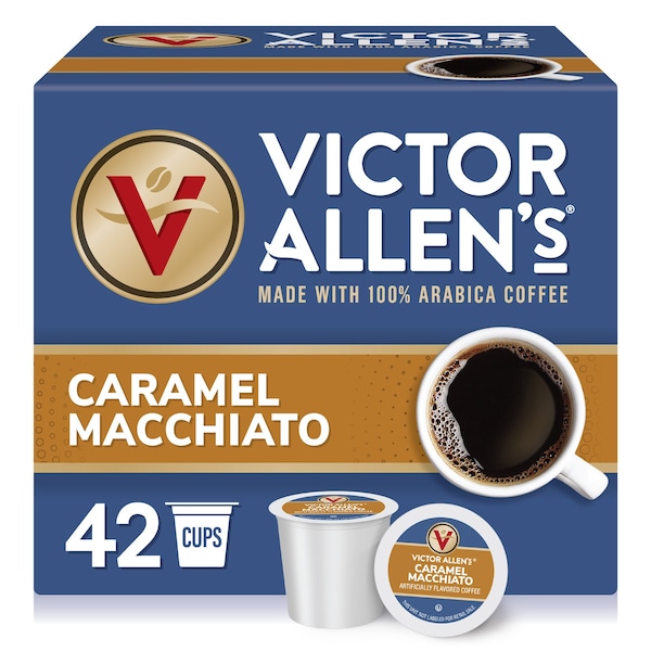 Victor Allen Victor Allen's Coffee Caramel Macchiato Flavored, Medium Roast, 42 Count, Single Serve Coffee Pods for Keurig K-Cup Brewers - FG014656RV