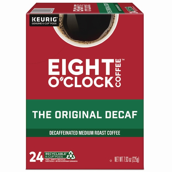 Eight Oclock Decaffeinated Coffee, Original Decaf, K-Cup, Decaffeinated Coffee, 0.88 lbs, 24 PK - 6425
