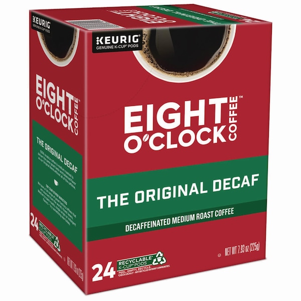 Eight Oclock Decaffeinated Coffee, Original Decaf, K-Cup, Decaffeinated Coffee, 0.88 lbs, 24 PK - 6425