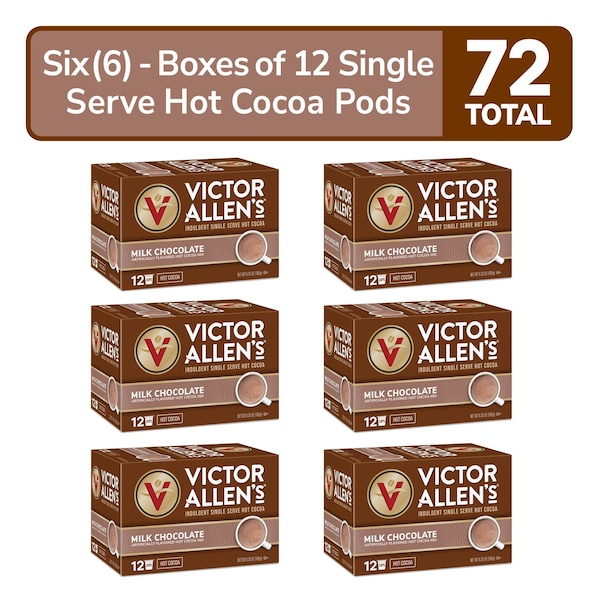 Victor Allen Victor Allen's Coffee Milk Chocolate Hot Cocoa, 6-12 Count, Single Serve K-Cup Coffee Pods - FG016413