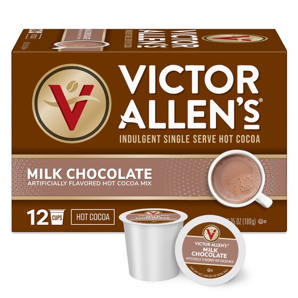 Victor Allen Victor Allen's Coffee Milk Chocolate Hot Cocoa, 6-12 Count, Single Serve K-Cup Coffee Pods - FG016413