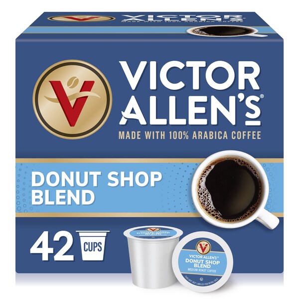 Victor Allen Victor Allen's Coffee Donut Shop Blend, Medium Roast, 42 Count, Single Serve Coffee Pods for Keurig K-Cup Brewers - FG014584RV