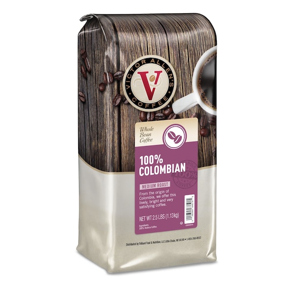 Victor Allen 100% Colombian Whole Bean 2.5lb Bag - FG017101