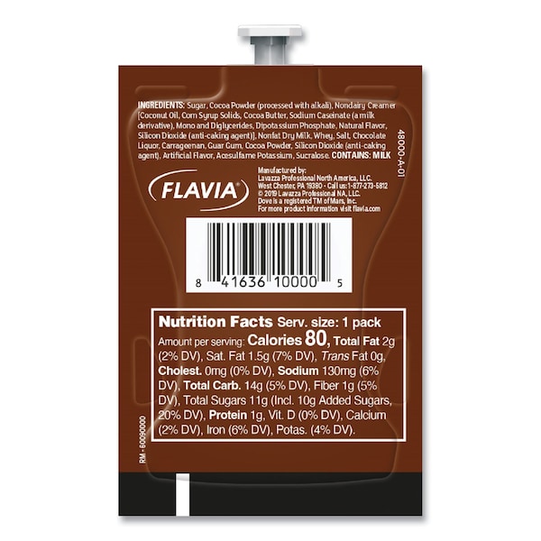 Flavia Dove Hot Chocolate Freshpack, Milk Chocolate, 0.66 oz Pouch, 72PK - 48000