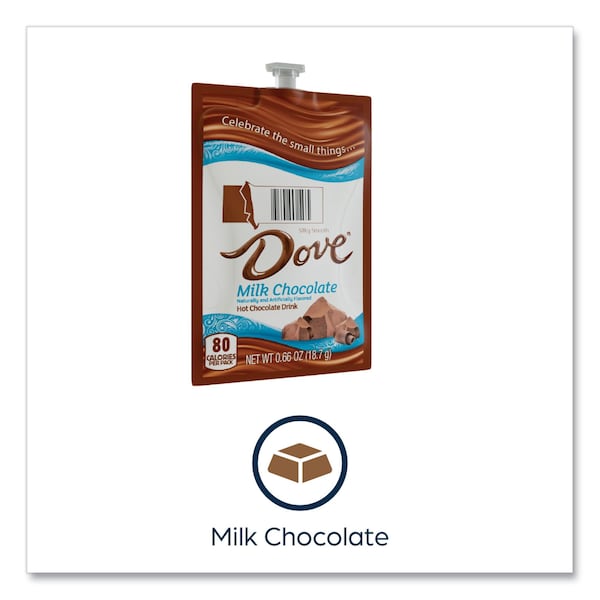 Flavia Dove Hot Chocolate Freshpack, Milk Chocolate, 0.66 oz Pouch, 72PK - 48000