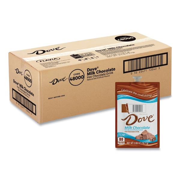 Flavia Dove Hot Chocolate Freshpack, Milk Chocolate, 0.66 oz Pouch, 72PK - 48000