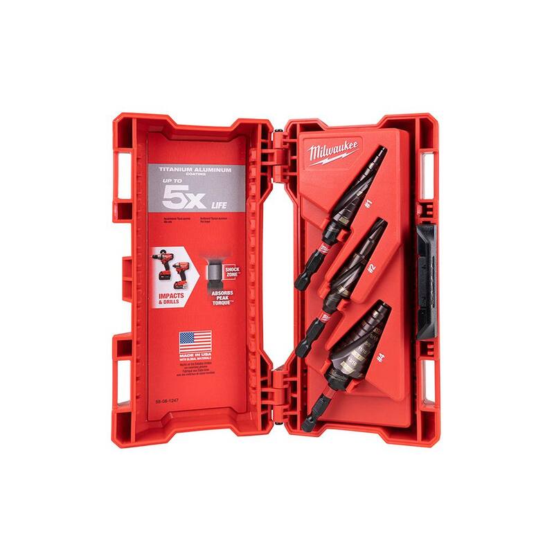 Juego de Brocas Escalonadas de Titanio Milwaukee SHOCKWAVE Impact Duty (3 piezas) - 48-89-9257