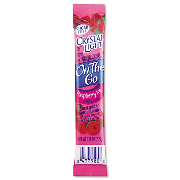 Crystal Light On the Go Beverage Mix Powder 0.08 oz., Raspberry, PK30 - 79800