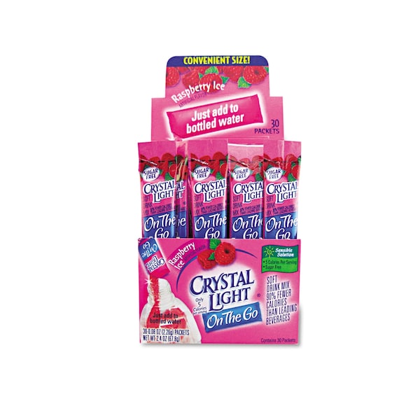Crystal Light On the Go Beverage Mix Powder 0.08 oz., Raspberry, PK30 - 79800