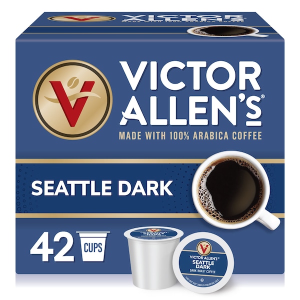 Victor Allen Victor Allen's Coffee Seattle Dark, Dark Roast, 42 Count, Single Serve Coffee Pods for Keurig K-Cup Brewers - FG016160RV