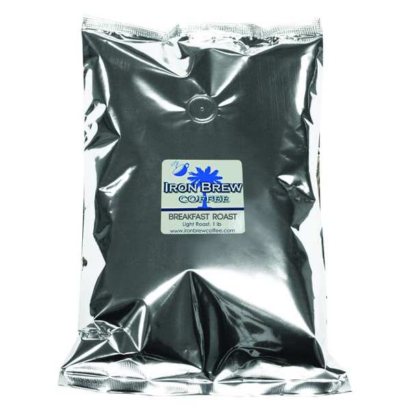 Iron Brew Coffee, Breakfast Roast, Bag, Caffeinated, Whole Bean, 1 lb - C-1CTBRWB