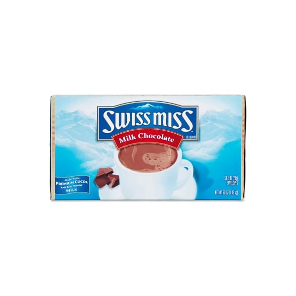 Conagra Foods Swiss Miss, Hot Cocoa Mix, Milk Chocolate, 0.73 oz., 50/Box - SWM47491