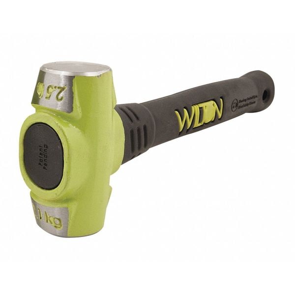 Wilton 2 1/2 lb Sledge Hammer, 12 in L Steel Handle, Steel Head, Black/Hi-Vis Green - 20212