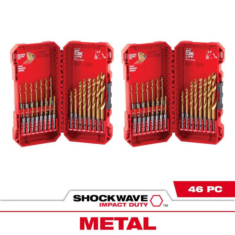Juego de brocas de titanio Milwaukee SHOCKWAVE IMPACT DUTY (46 piezas) - 48-89-4631-48-89-4631