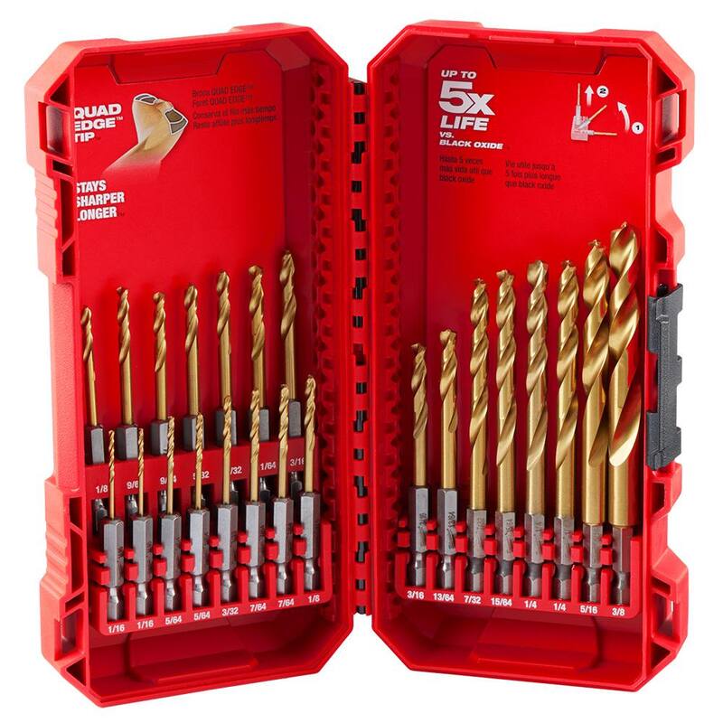 Juego de brocas de titanio Milwaukee SHOCKWAVE IMPACT DUTY (46 piezas) - 48-89-4631-48-89-4631