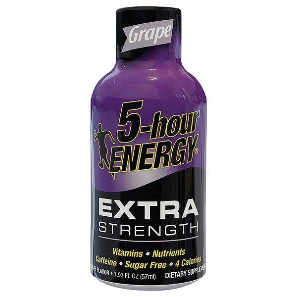 5 Hour Energy Energy Shot, Grape, 1.93 oz., PK4 - 721241