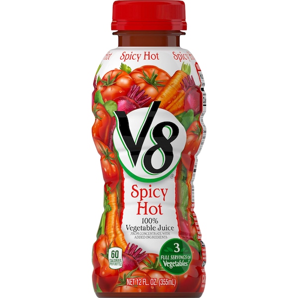 V8 V8 Spicy Hot Vegetable Juice 12 oz. Bottle, PK12 - 000013802
