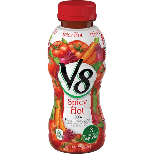 V8 V8 Spicy Hot Vegetable Juice 12 oz. Bottle, PK12 - 000013802