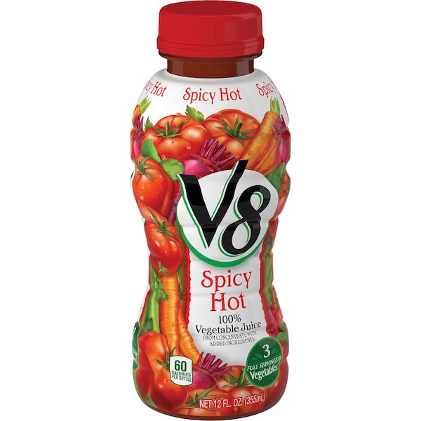V8 V8 Spicy Hot Vegetable Juice 12 oz. Bottle, PK12 - 000013802