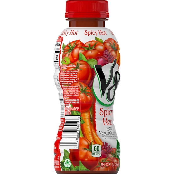V8 V8 Spicy Hot Vegetable Juice 12 oz. Bottle, PK12 - 000013802