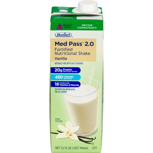 Med Pass Balanced Fortified Nutrition Vanilla - IDDSI Level 2, PK12 - 27016