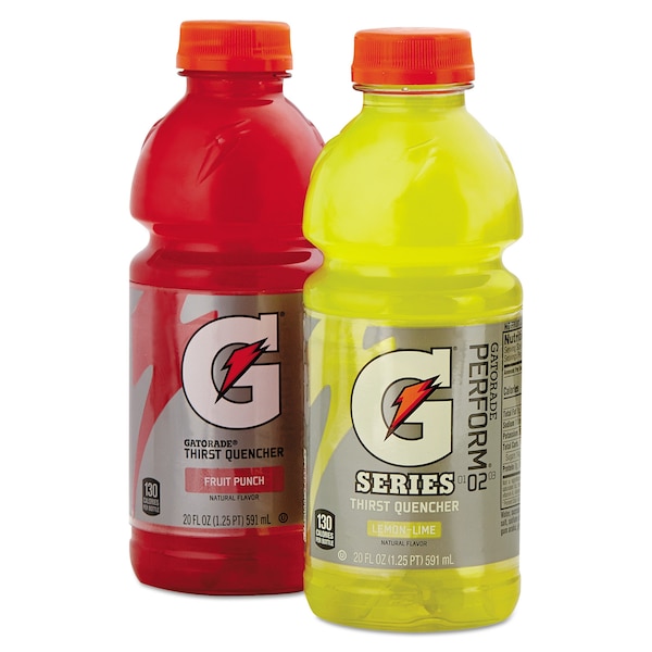 Gatorade G-Series Perform 02 Thirst Quencher Fruit Punch, 20 oz Bottle, PK24 - 30004