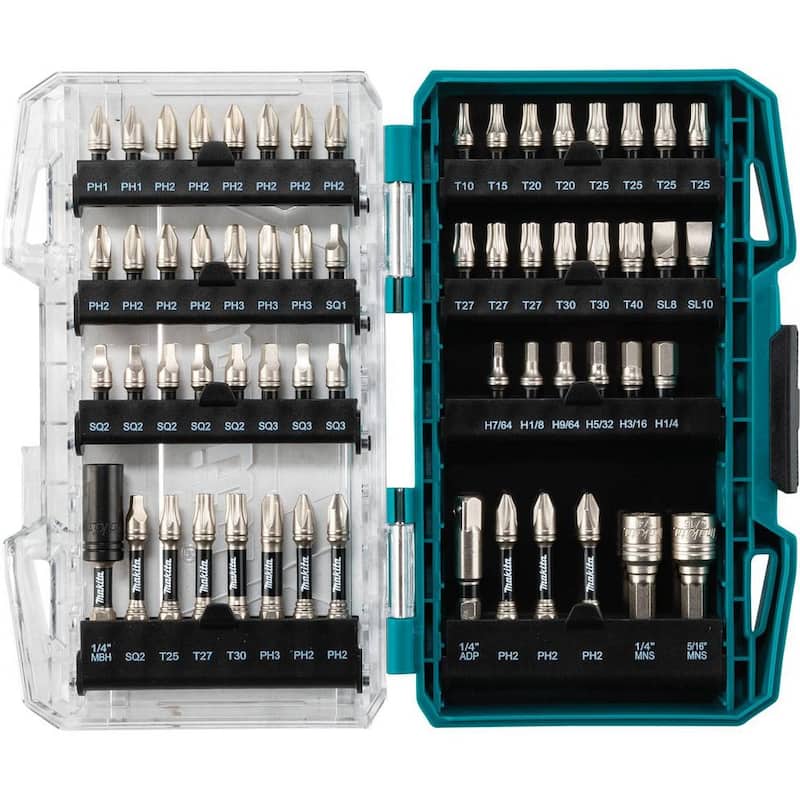 Set de brocas destornilladoras de acero aleado con clasificación de impacto Makita IMPACT XPS (60 piezas) - E-01644